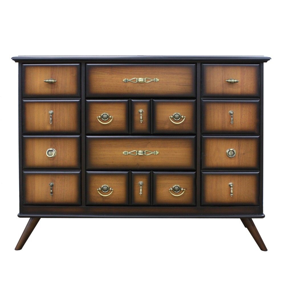 Комод Пандора - 2 с 4 ящиками и 2 полками Орех