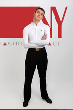 Поло с длинным рукавом белая хлопок