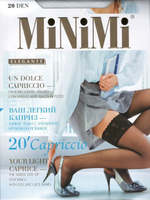 Чулки Capriccio с кружевом на силиконовой ленте белые, 20 den, SM (42-44) (Цвет: белый)