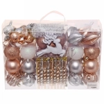 Набор украшений «Волшебный вальс» 6 см (83 предмета), шампань/серебро/белый