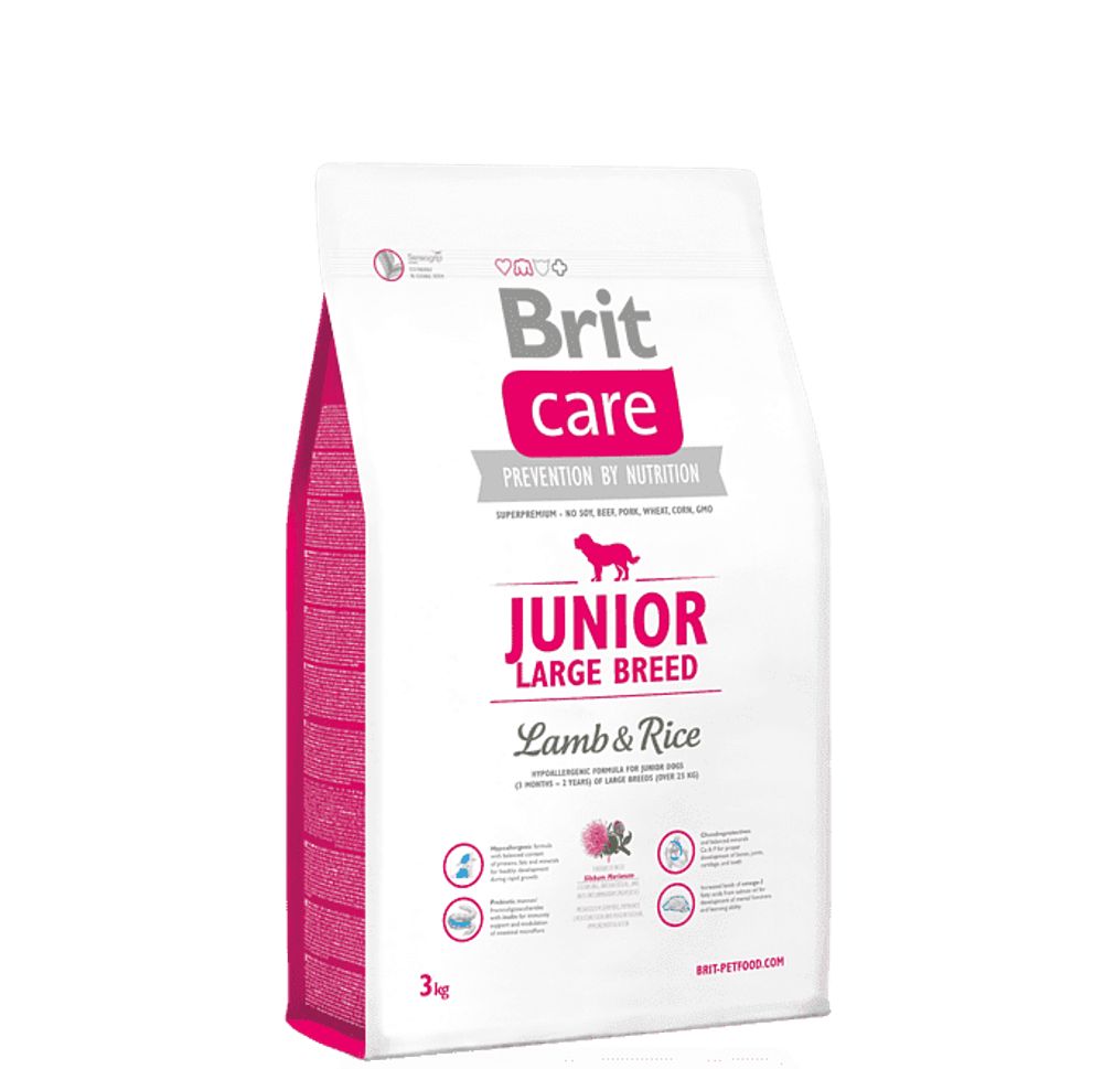 Brit Care 3 кг junior large для щенков крупных пород сухой
