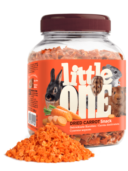 LITTLE ONE Сушеная морковь. Лакомство для всех видов грызунов, 200 г