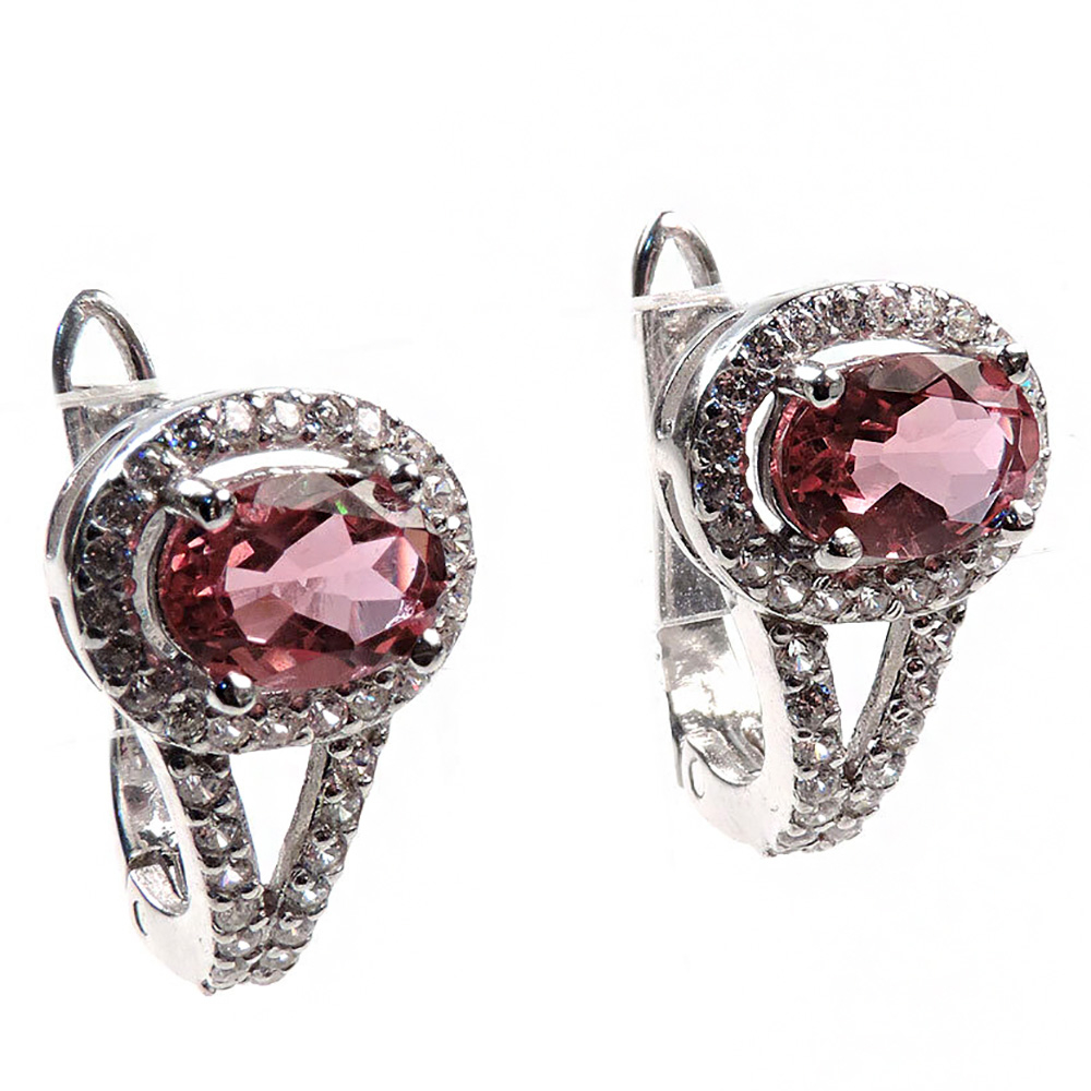 Серьги "Франсуаза" султанит, циркон