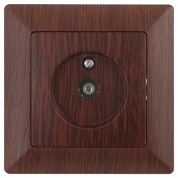 Розетка Intro Solo 4-301-10 TV одиночная, СУ, венге