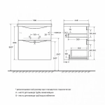 Тумба с раковиной BelBagno MARINO H60 60 белая глянцевая/черная раковина