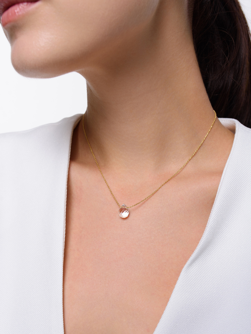 Колье "Crystal dew White" Gold