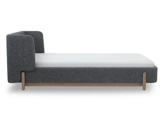 Кровать с подъемным механизмом Basic, 90х200 см (серый, рогожка)