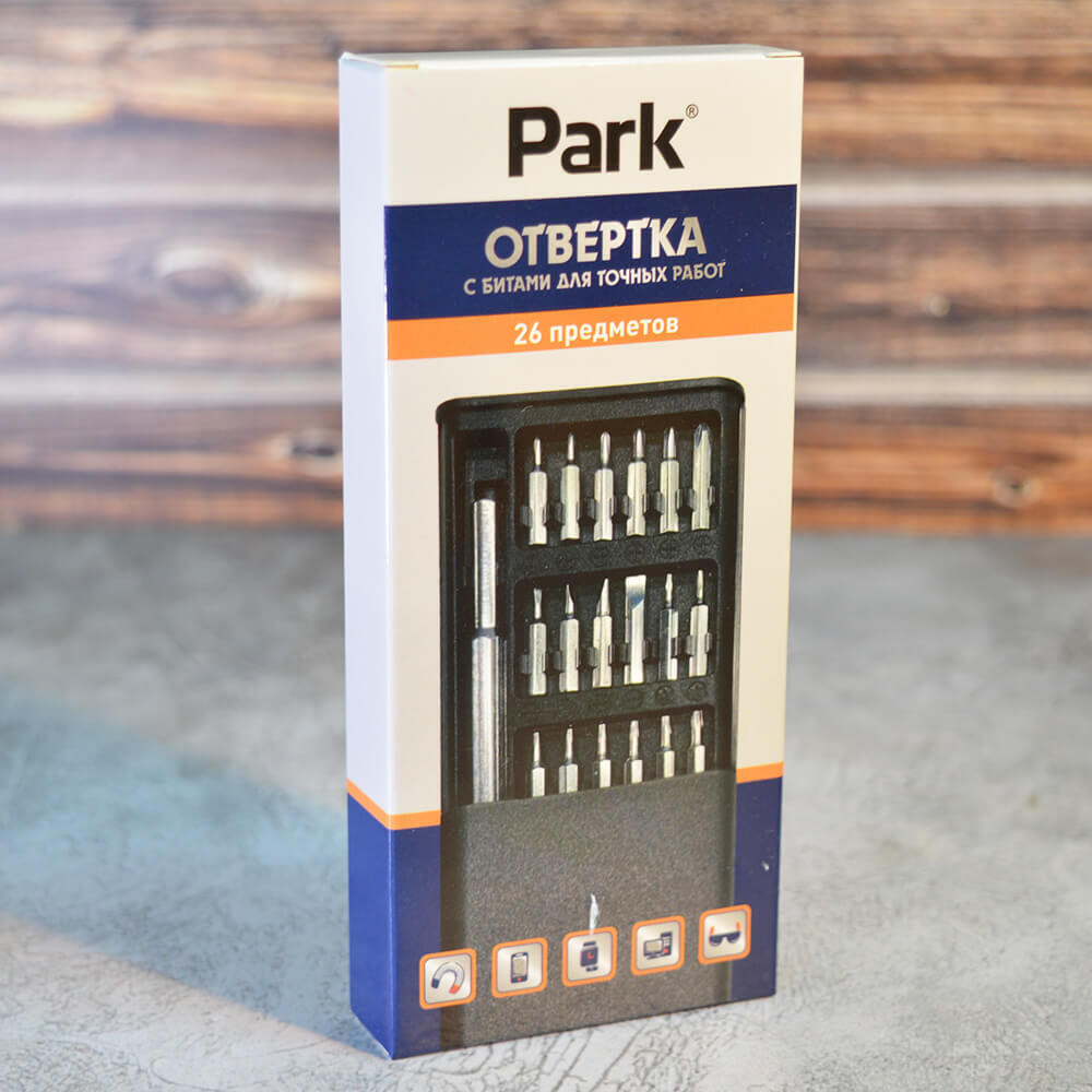 Отвертка с битами для точных работ 26 предметов "Park"