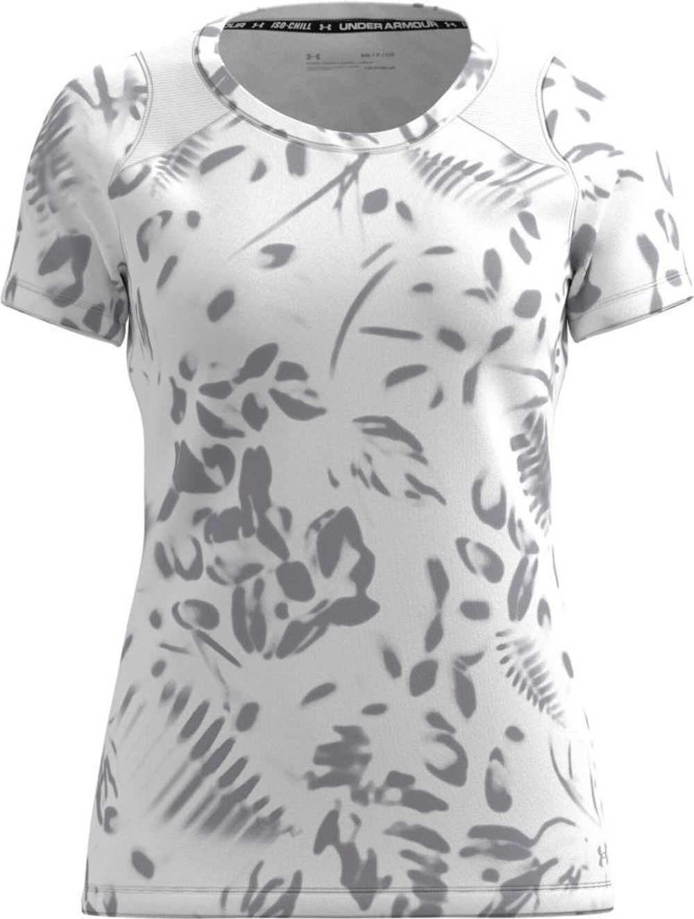 Женская теннисная футболка Under Armour Women's UA IsoChill 200 Print Short Sleeve - white/gray wolf
