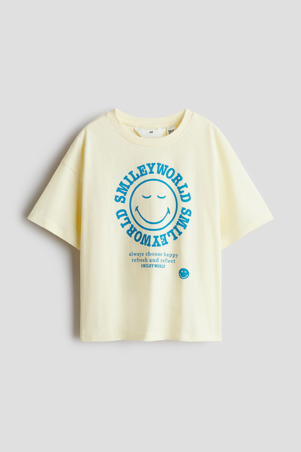 H&M Футболка с принтом, светло-желтый
