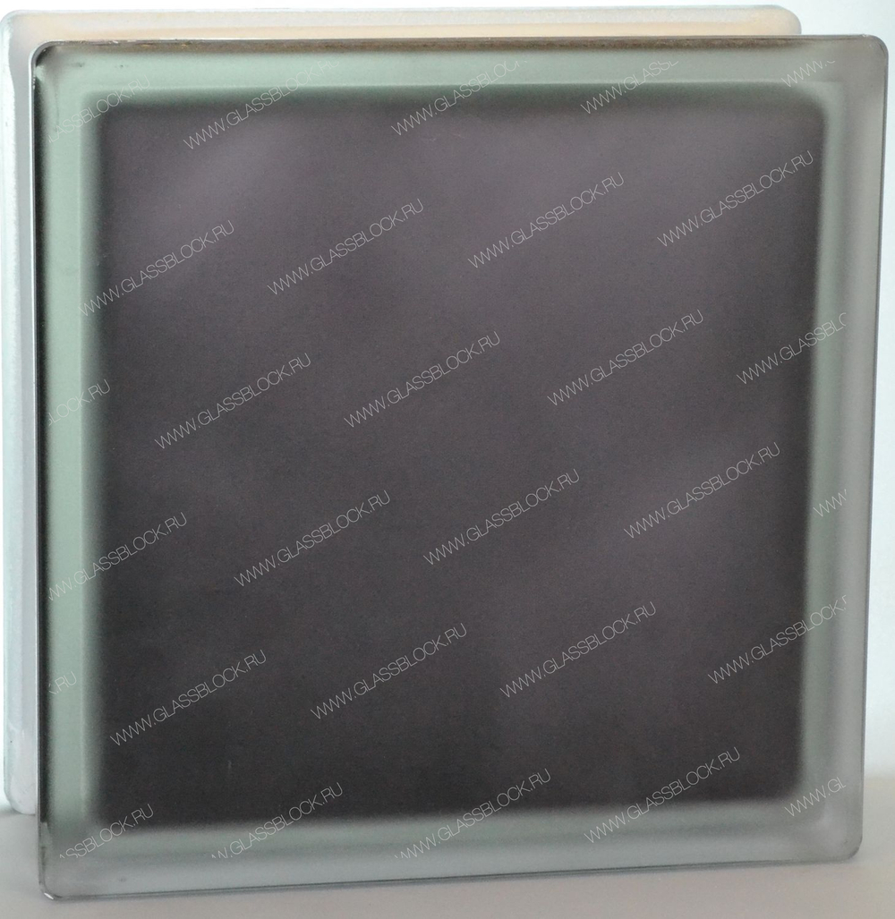 КупитьСтеклоблок полуматовый черный волна (матовый с одной стороны) Vitrablok  19x19x8 окрашенный изнутри