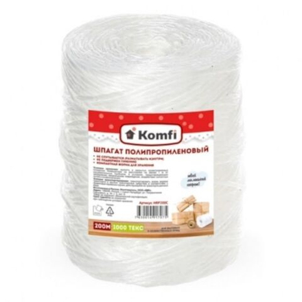 Шпагат полипропиленовый, цилиндр, 1,6ммx200м белый 1000 Текс Komfi/40