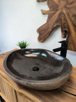 Раковина из речного камня RS-65844 62х52х16 из натурального камня