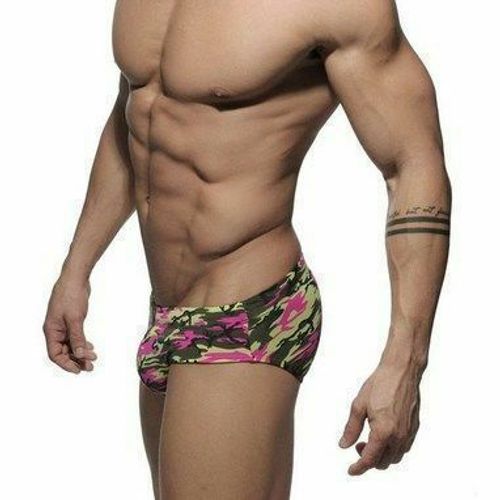 Мужские плавки брифы c Пуш-ап зелено-розовые Addicted Camo Pink Push -Up