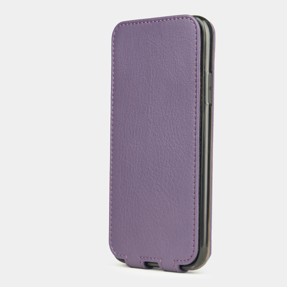 Чехол для iPhone X/XS из натуральной кожи теленка, фиолетового цвета