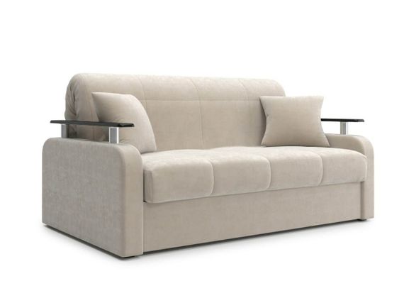 Диван Денвер 1,6 - Velutto 17 бежевый/  коричневая накладка