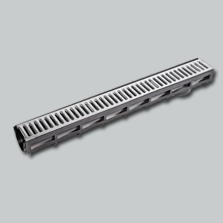 Лоток пластиковый AQUA-TOP DN90 H100 со штампованной оцинкованной решеткой