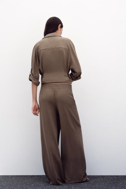 ZARA ШИРОКИЕ БРЮКИ, РЫЖЕВАТО-КОРИЧНЕВЫЙ