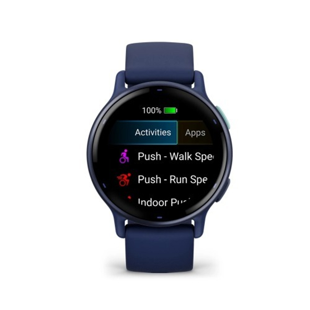 Смарт часы Garmin Vivoactive 5 синие с металлически-синим безелем и силиконовым ремешком