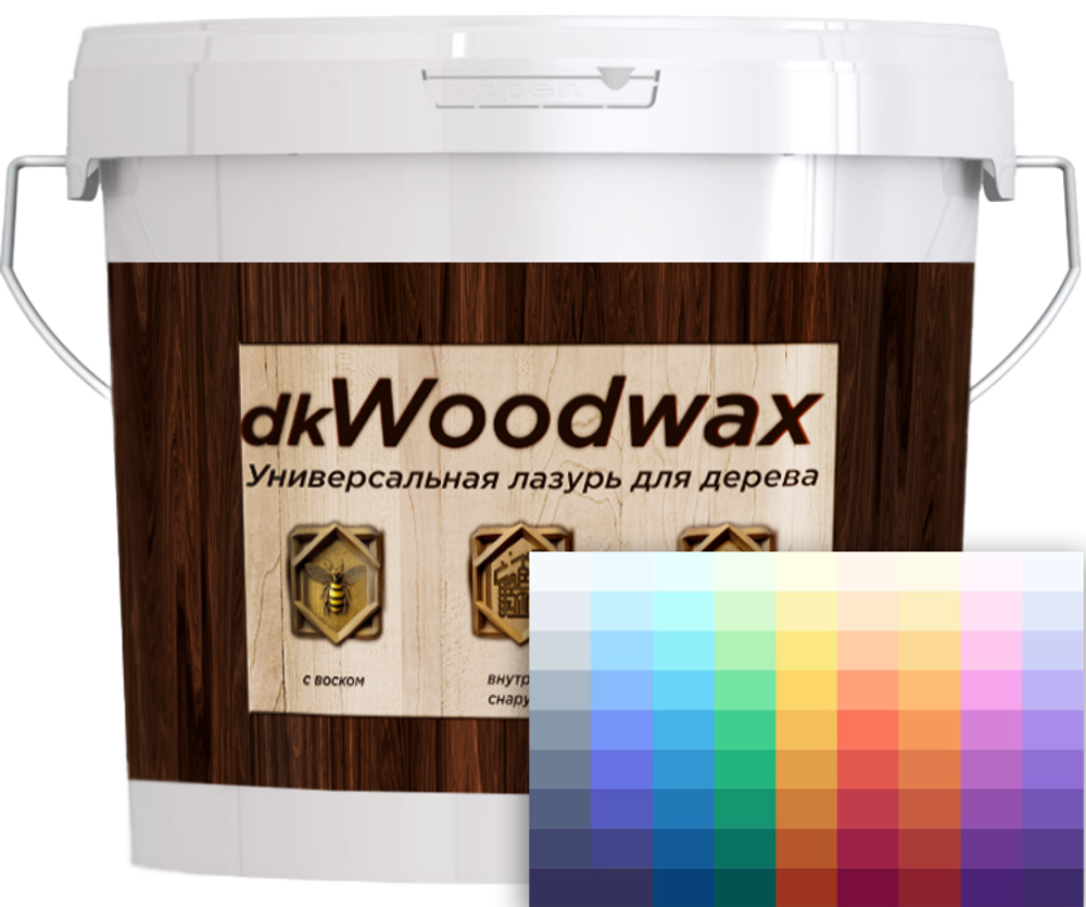 Профессиональная тонирующая пропитка с воском и антисептиком dkWoodwax цветная