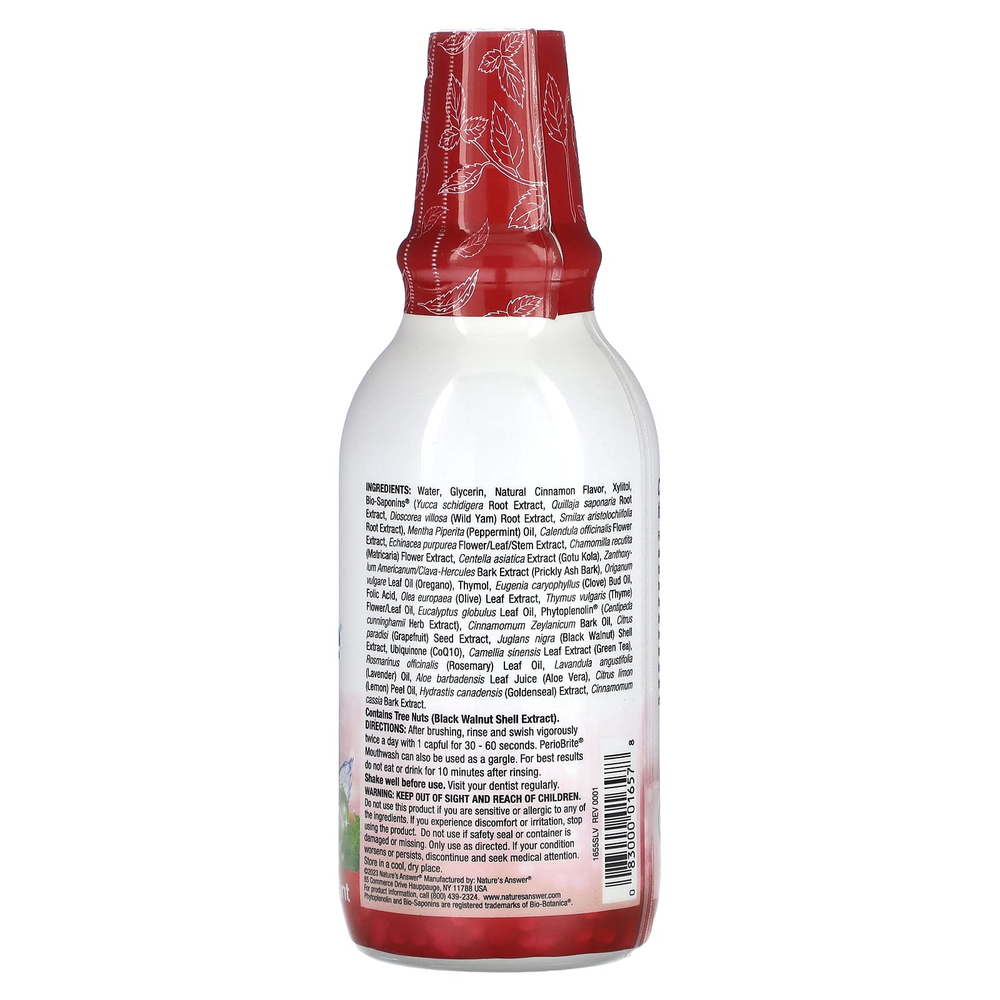Nature's Answer, PerioBrite, ополаскиватель для рта с ксилитолом, корица и мята, 480 мл (16 жидк. унций)