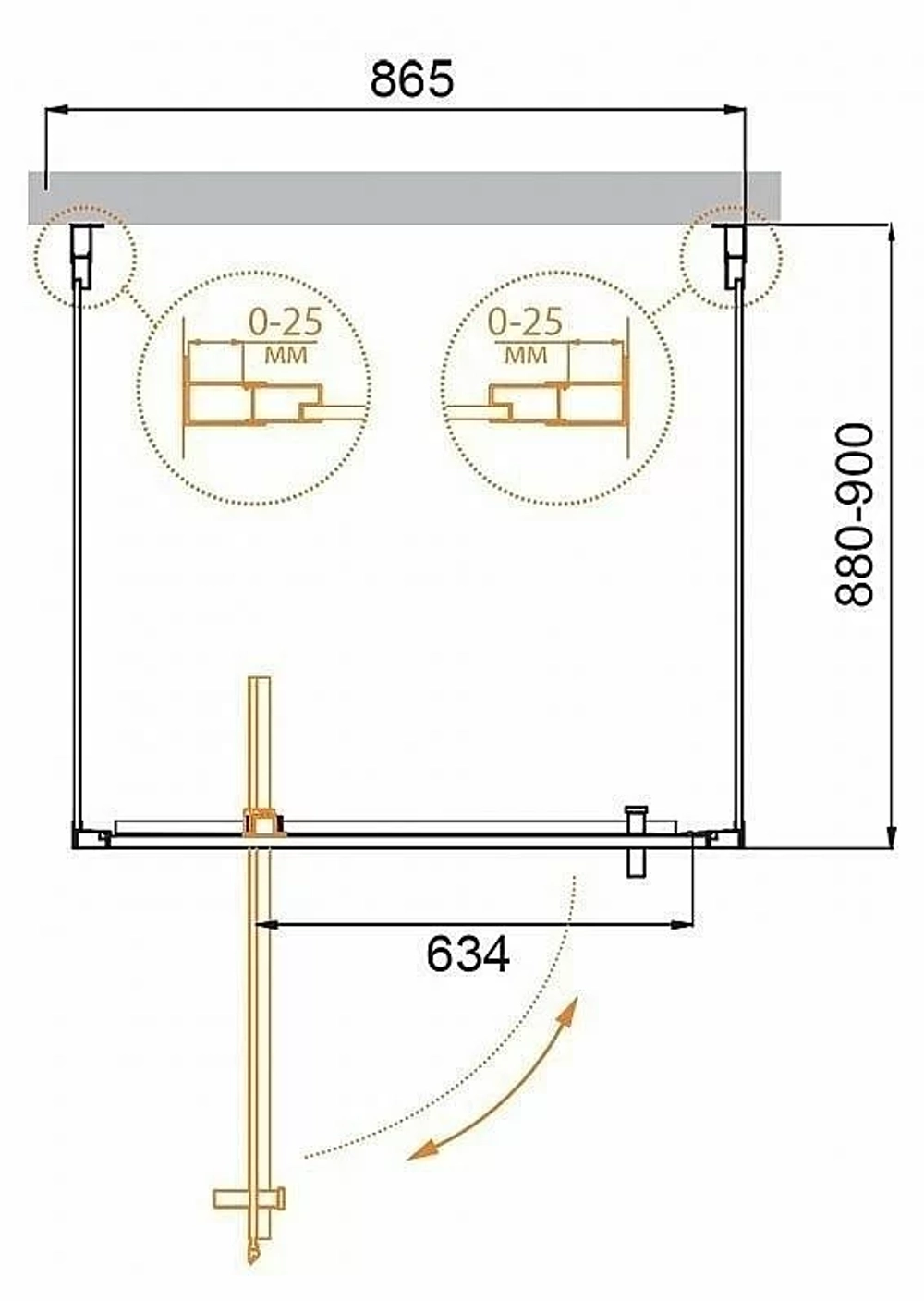 Душевой уголок Cezares Molveno 90х90 MOLVENO-BA2-90/90-C-Cr-IV стекло прозрачное/профиль хром