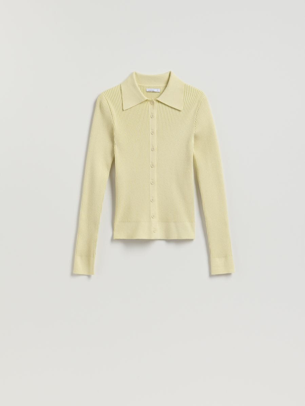 RESERVED Кардиган с воротником, свето-зеленый