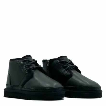 UGG Kids Neumel II Zip Leather Black