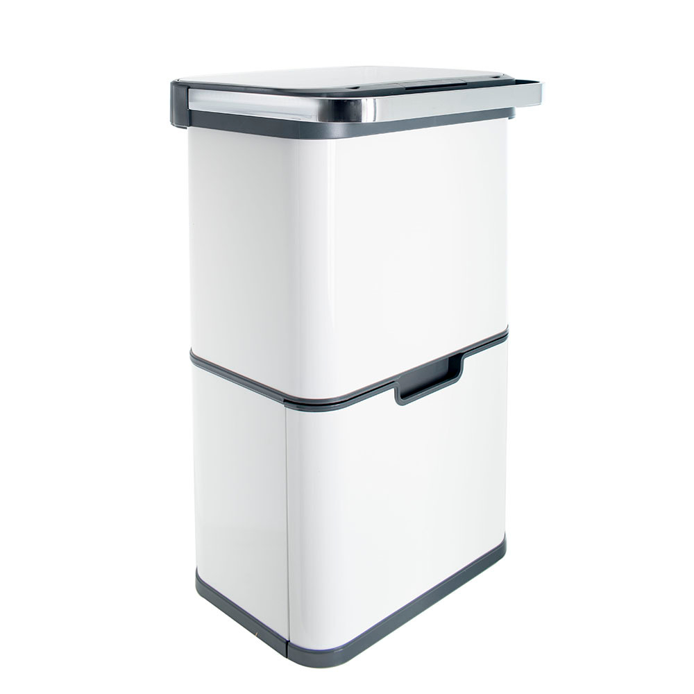 Ведро для раздельного сбора мусора сенсорное, 4 емкости, Foodatlas JAH-8888, 40л (9+9+11+11) (белый)