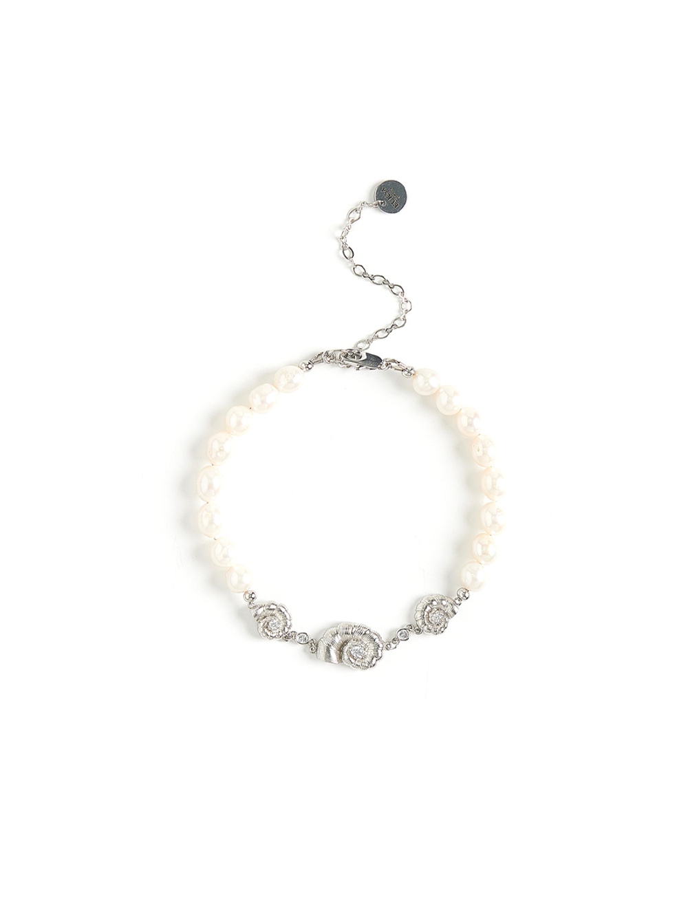 Браслет "Three shells pearls" Silver