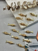 Подвеска "Рыба" 27*9 мм, позолота 14к