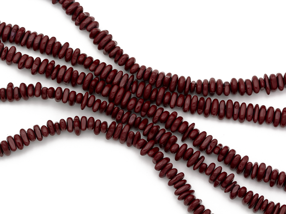 Нить гематитовых бусин "Спелая вишня", галтовка 6-9мм