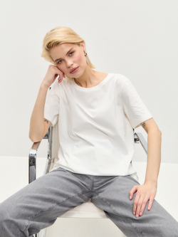 Футболка из хлопка 01 в оттенке тофу