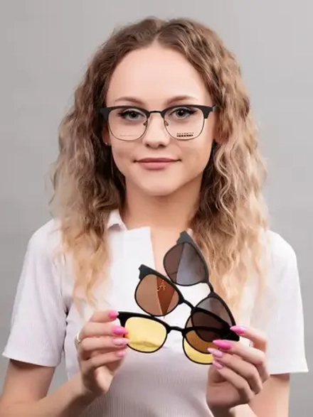 Оправа для очков с магнитными накладками 4в1