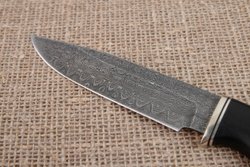 Нож "Гепард", дамасская сталь, рукоять черный граб мореный