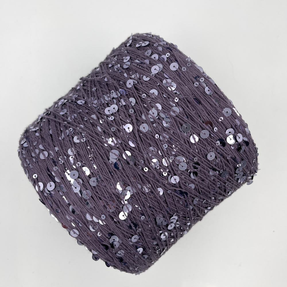 Королевские пайетки (3 и 6 мм), хлопок 100%, 330 м в 100 г , пыльная сирень