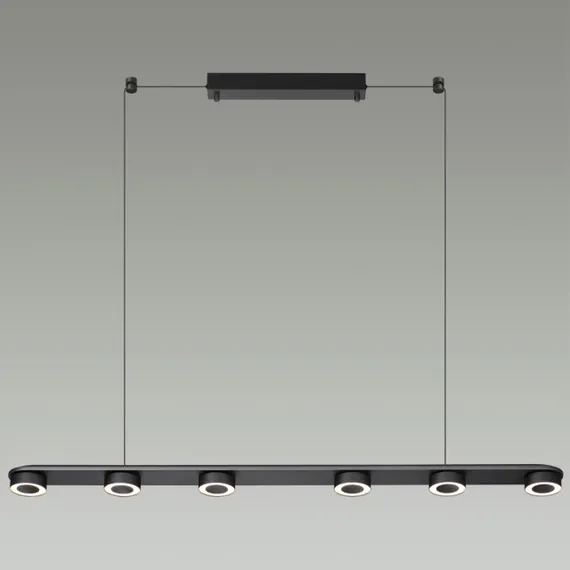 6631/64L HIGHTECH ODL24 277 металл/черный/акрил Подвесной линейный светильник IP20 LED 64W 1667Лм 3000K 220V с раздельным вкл. Верх/низ TURMAN