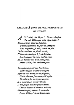The Poems of Master Francis Villon of Paris. Now first done into English verse in the original forms | John Payne