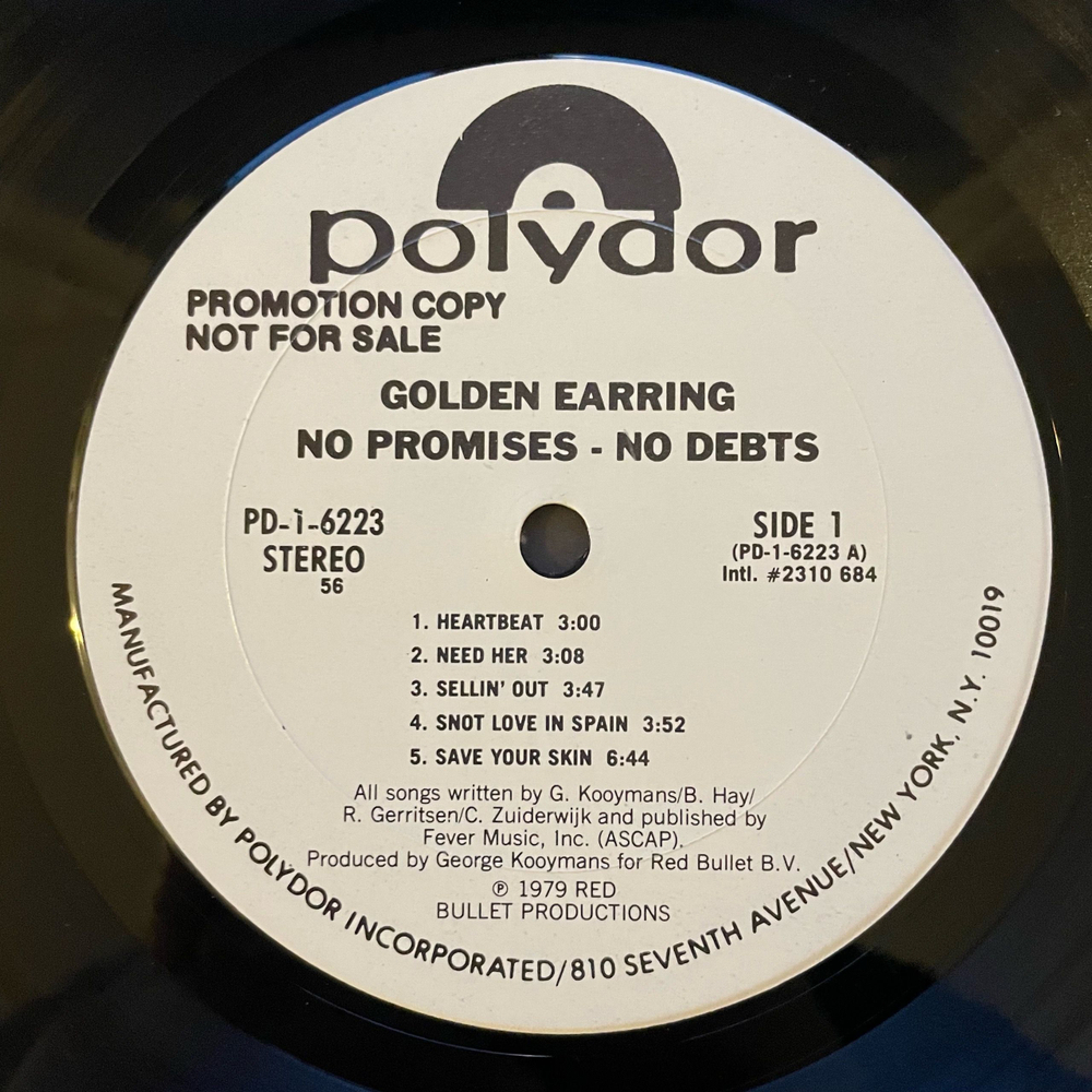 Винтажная виниловая пластинка LP Golden Earring No Promises No Debts (США 1979)