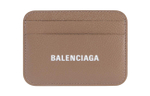 Balenciaga Cash Grain Calfskin Card Holder Card Holder Women"s Brown