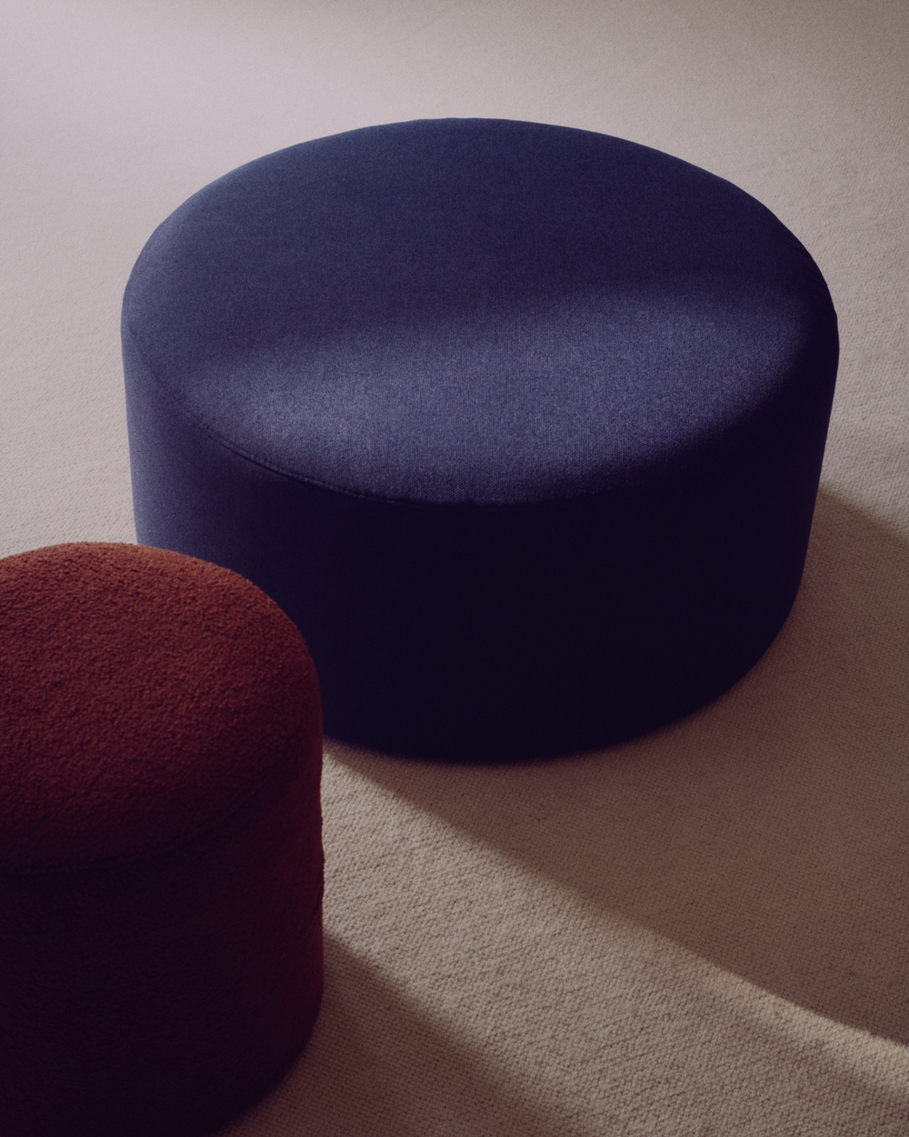 Kaeli Пуф для ног со съемным чехлом из терракотового букле Ø 43