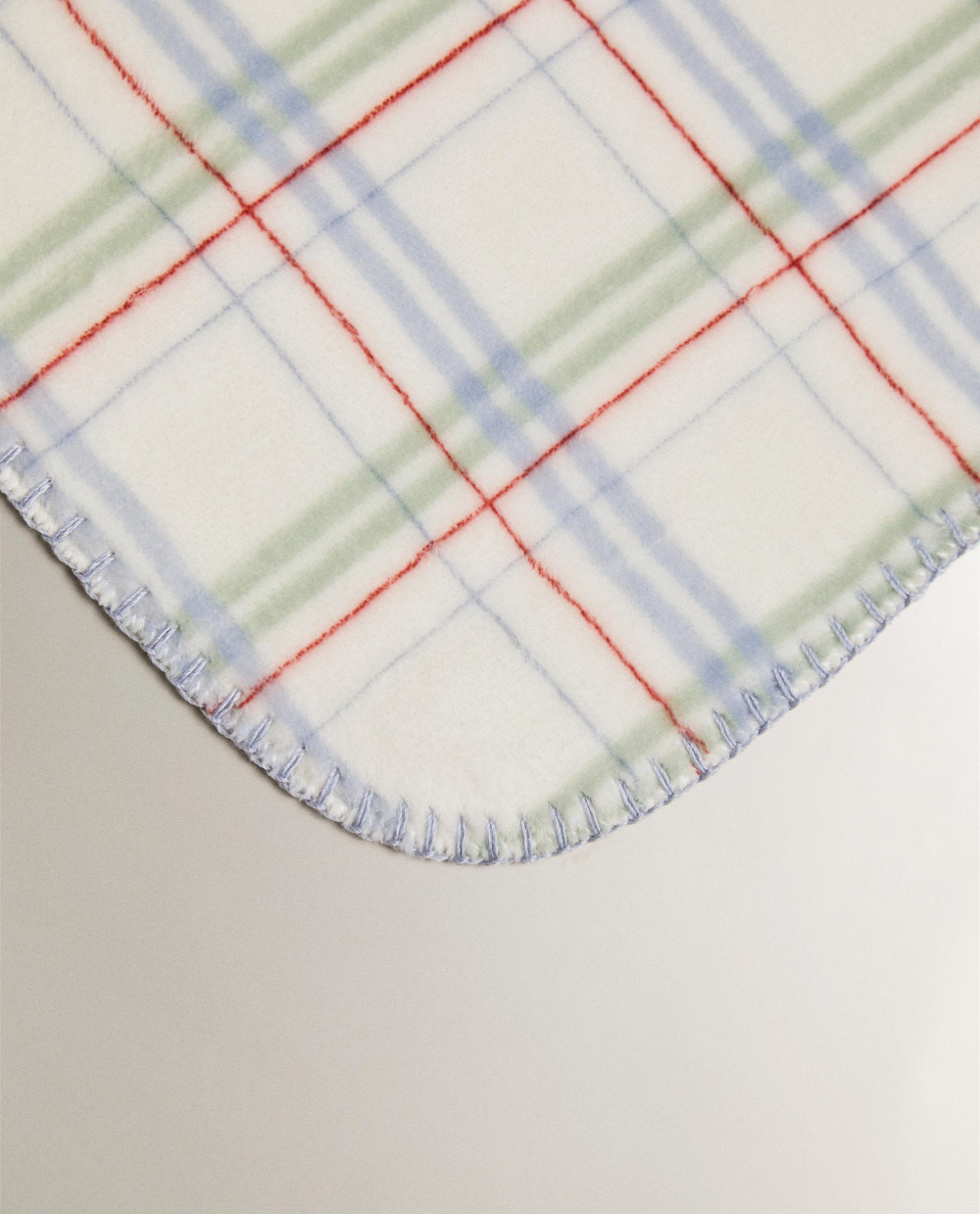 Zara Home плед детский из полиэстера, синий, в клетку, 70x100 см