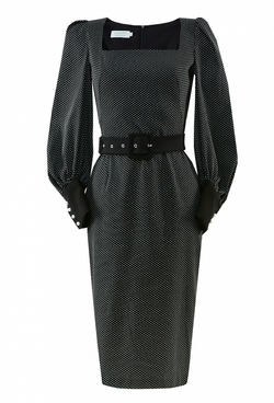 Хлопковое платье-футляр в мелкий горох 10-02-20 SS