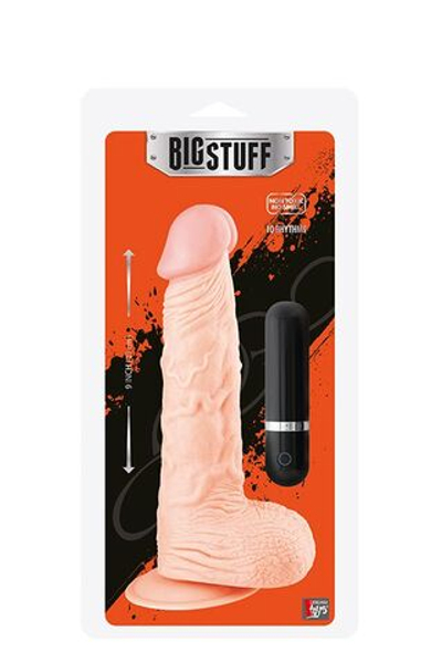 Телесный вибромассажёр BIGSTUFF 9INCH FLESH - 23 см. (Цвет: телесный)