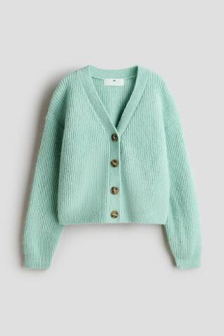H&M Кардиган в рубчик, мятно-зеленый