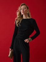 Лонгслив нарядный с открытой спинкой