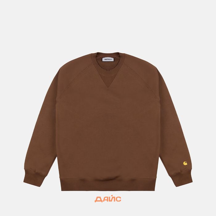 Толстовка мужская Carhartt WIP Chase Sweatshirt  артикул:I033660_chocolate - купить в магазине Дайс