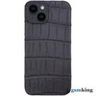 Leather Case for iPhone 14 Croco Gray (Серый крокодил)