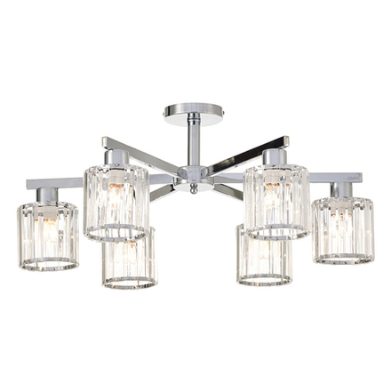 Потолочный светильник  серии Premium line 6х60Вт E27, металл/стекло, хром