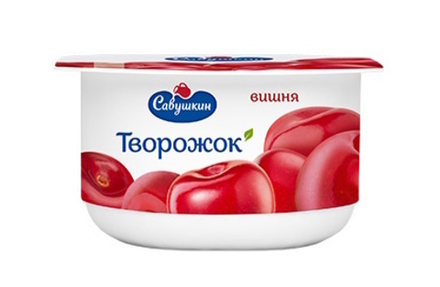 Паста творожная "Савушкин" 120г. Вишня